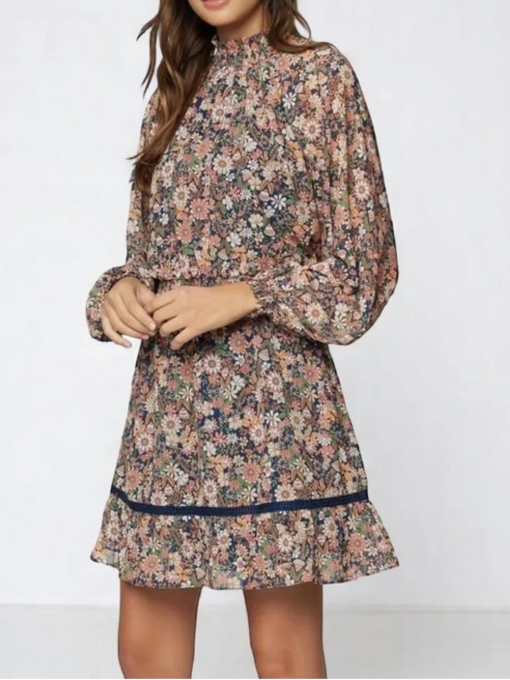 Lost + Wander Flower Power Size M Multi Blue/Orange Polyester NWT Garden Dress